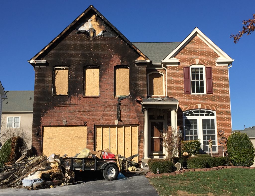 Home damaged by electrical fire