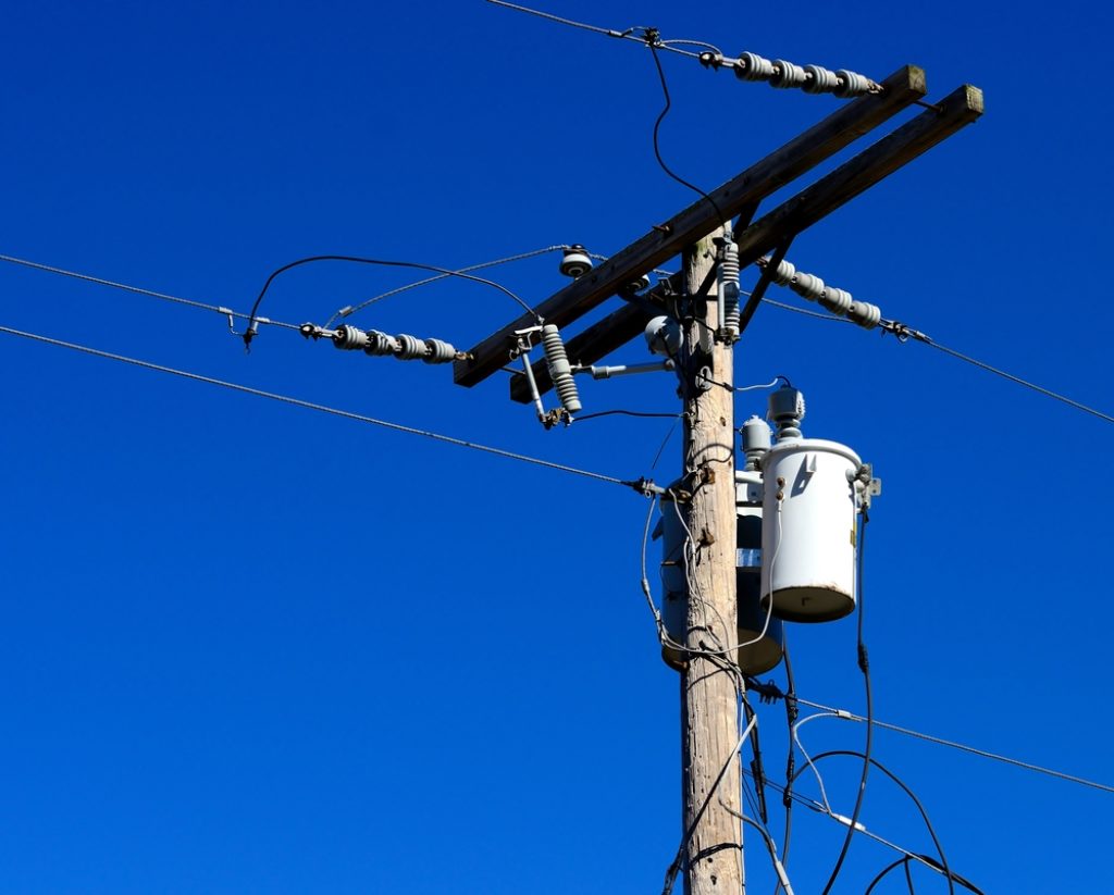 Pole-mounted electrical transformer