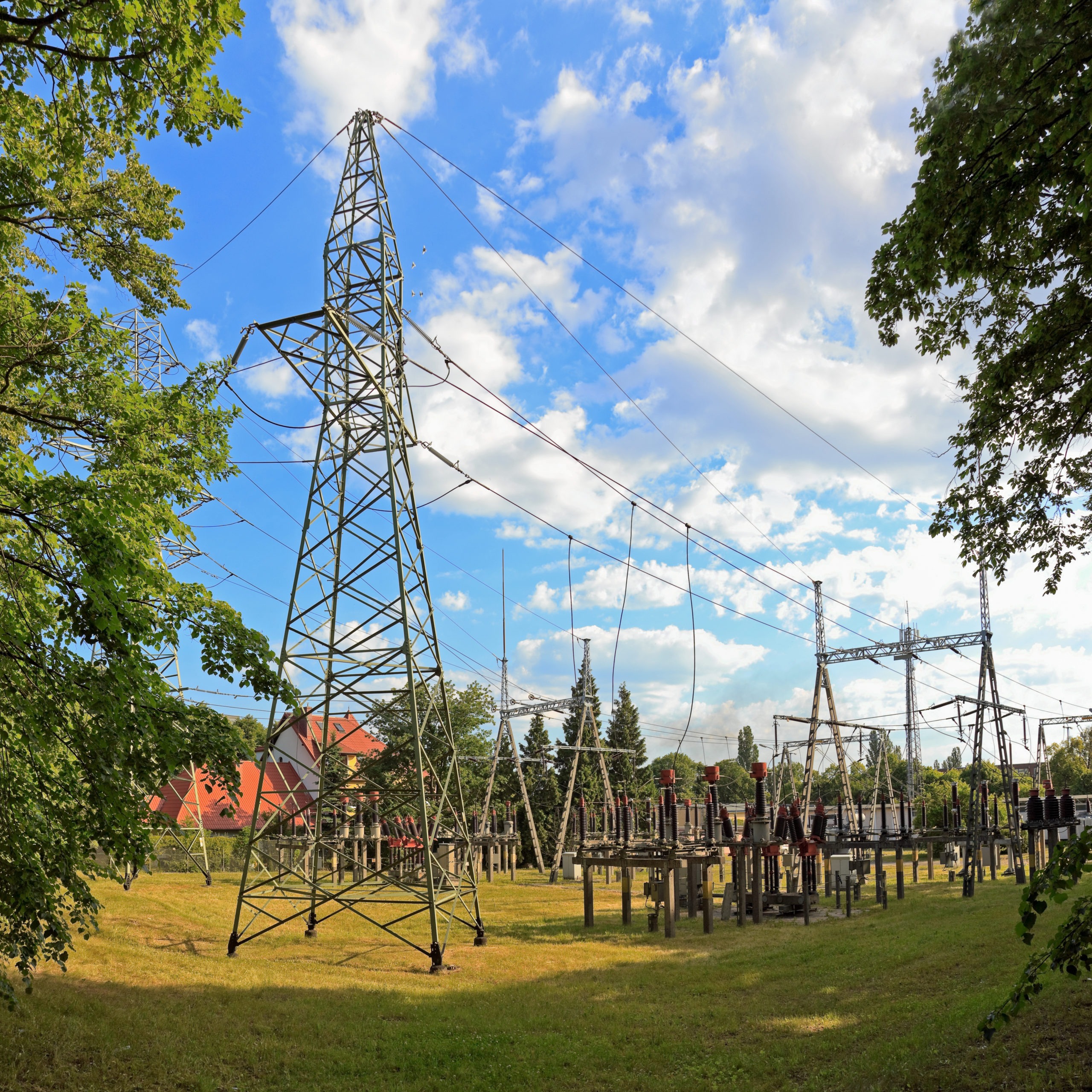 Older electrical transmission line tower