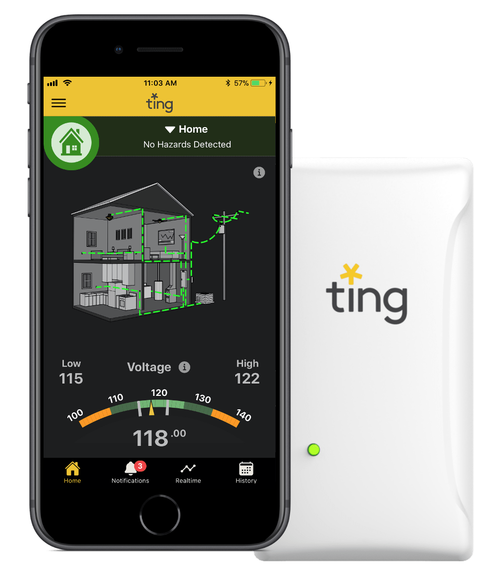 New home screen and sensor Ting app home screen and sensor