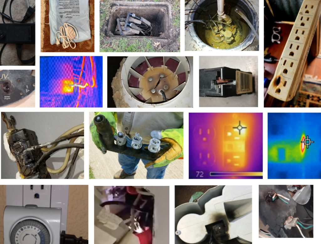 electrical hazard photo montage