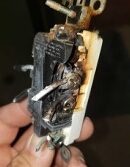 damaged outlet from electrical arcing