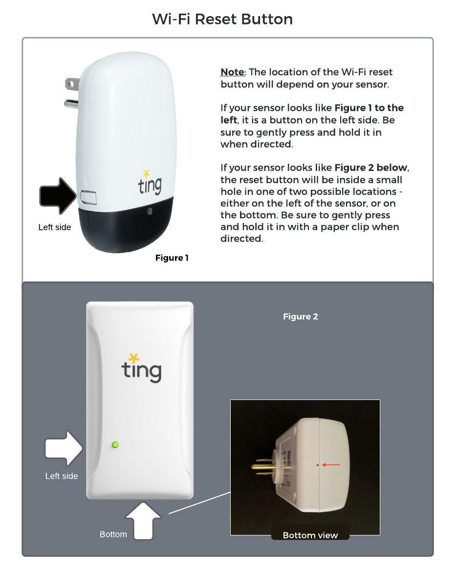 ting sensor reset button locations