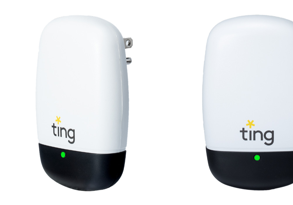 Ting sensor angled and front views