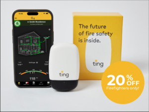Ting Sensor, App, and Box with 20% off label