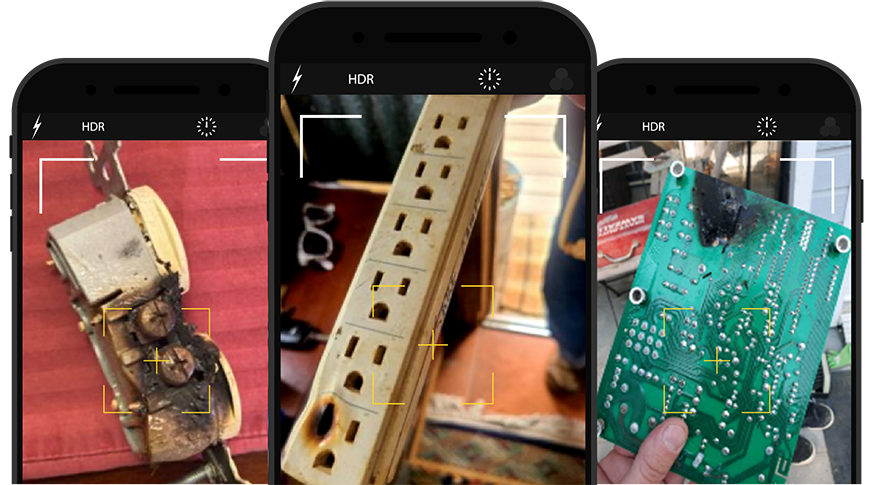 Images of Ting detected electrical fire hazards