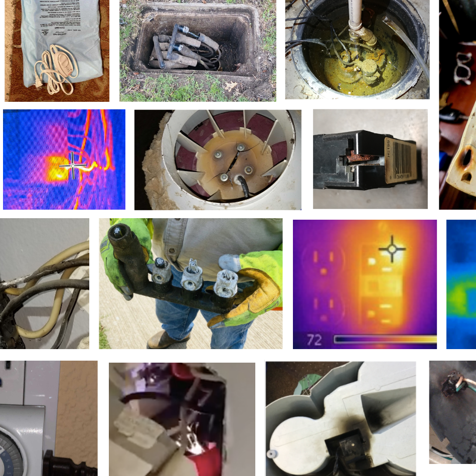 Case study material - hazards montage (1) electrical hazard photo montage